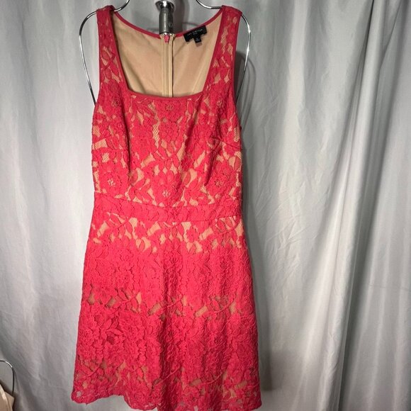 The Limited Coral Lace Fit & Flare Dress | Size 0P | Elegant Cocktail Style - Picture 3 of 8